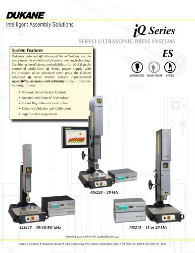 SERVO ULTRASONIC PRESS SYSTEMS