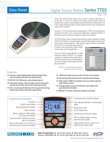 Digital Torque Testers Series TT05