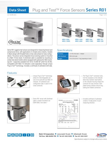 Plug and TestTM Force Sensors Series R01