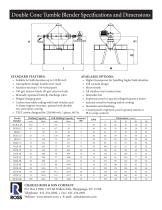 Double Cone Tumble Blender Specifi cations and Dimensions