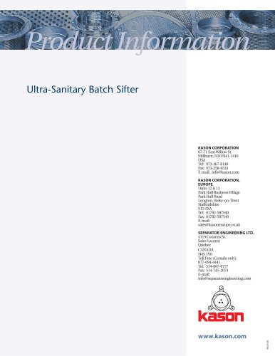 Ultra-Sanitary Batch Sifter