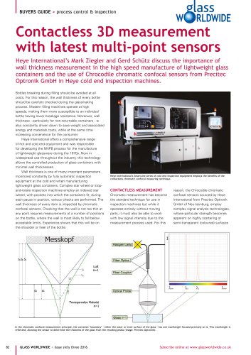 Inspection machines: 3D-measurement of lightweight glass containers using multipoint sensors