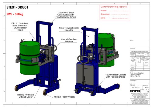 Universal Drum Rotator (Electric) - Technical Specification