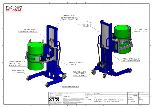 Universal Drum Rotator (Manual) Technical Drawings