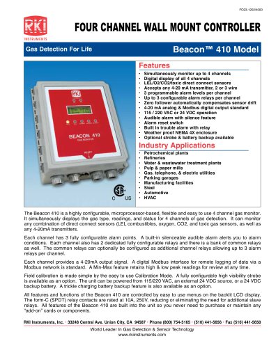 Beacon 410 data sheet