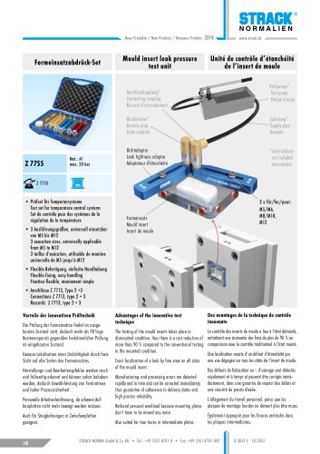 Mould insert leak pressure test unit