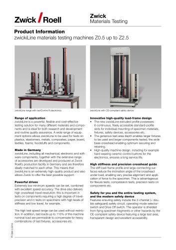 zwickiLine materials testing machines Z0.5 up to Z2.5