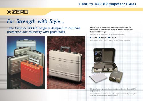 Century 2000X aluminium attache style instrument/equipment cases