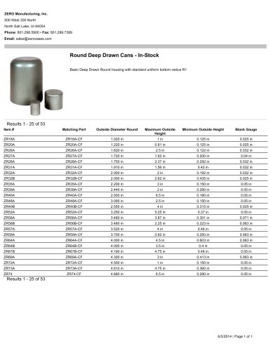 Round Deep Drawn Cans