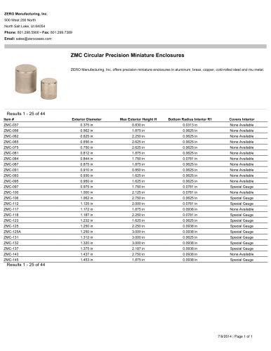 ZMC Circular Precision Miniature Enclosures