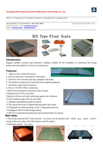 1-10t High accuracy Platform/floor scale for industry weighing