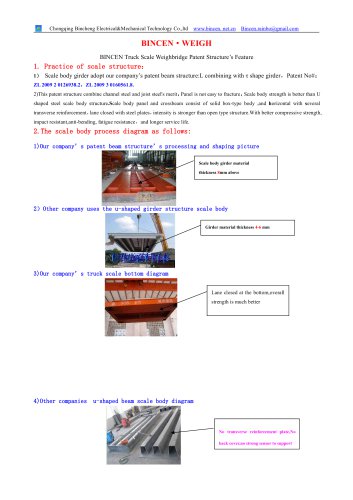 BINCEN truck weighing scale patent beam Advantage for utility invention