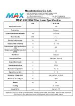 Maxphotonics CW Fiber Laser MFSC-200W Air Cooled Laser Cutting Specification