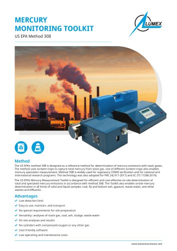 Mercury Monitoring Tookit (US EPA Method 30B)