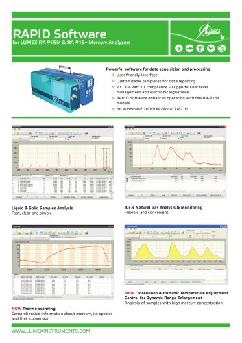 Software RAPID for mercury analyzers