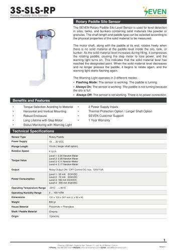 Rotary Paddle Silo Level Sensor (3S-SLS-RP)