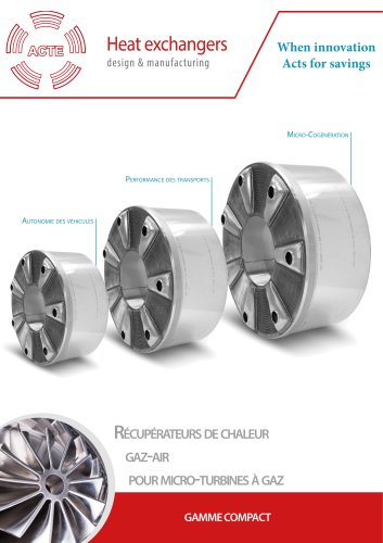 Récupérateurs de chaleur | gaz-air pour micro-turbines à gaz