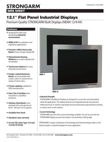 12.1" Flat Panel Industrial Displays