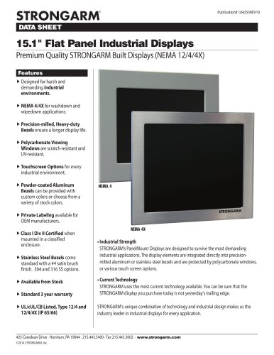 15.1" Flat Panel Industrial Displays