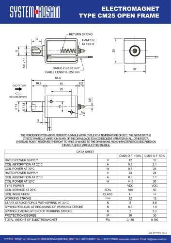 TDS - Electromagnet type CM Open Frame