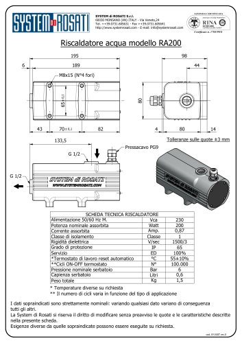 TDS - Réchauffeur eau modèle RA 200