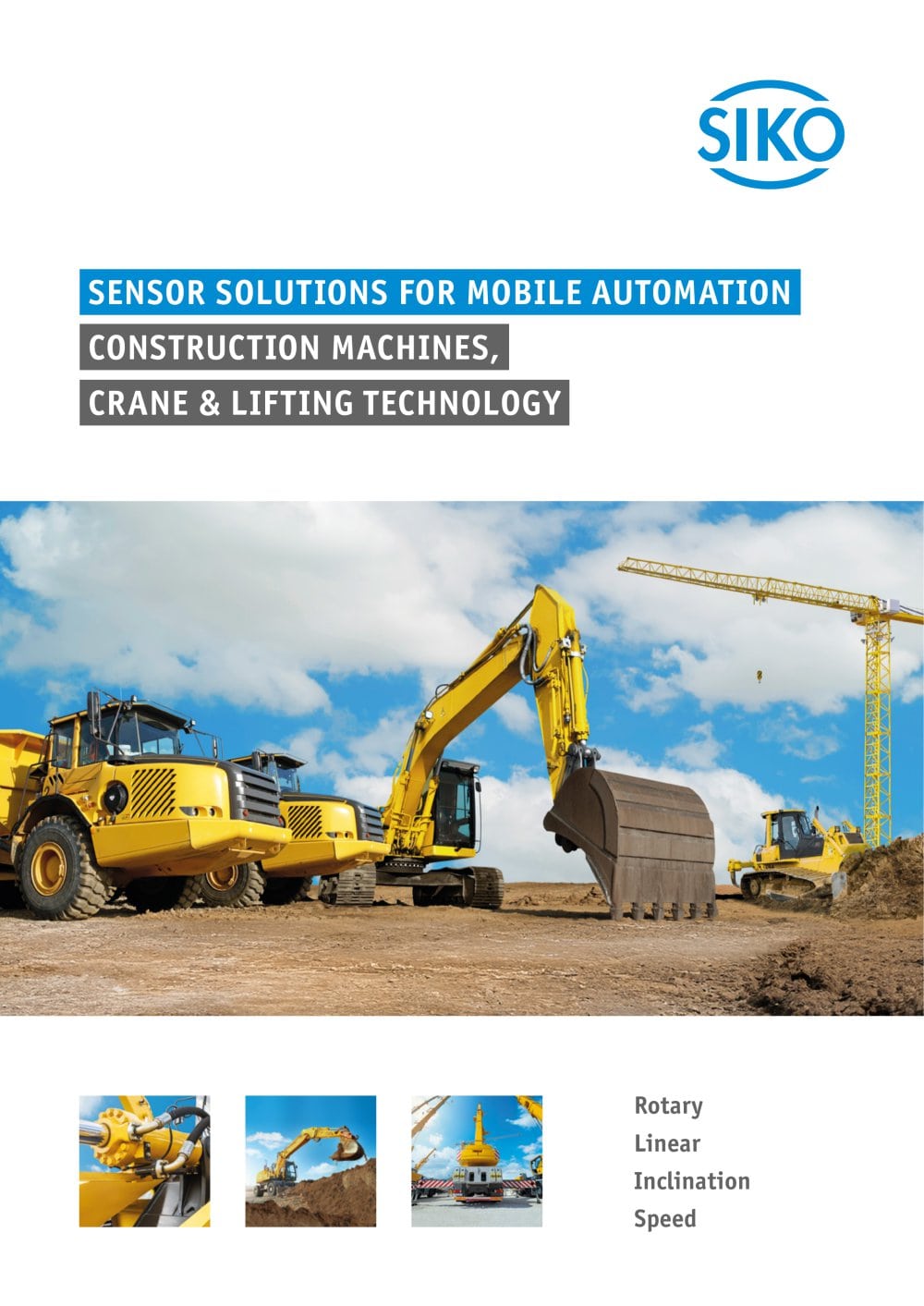 Sensor solutions for Mobile Automation - Construction machines, crane and lifting technology - SIKO GmbH