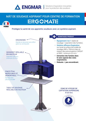 Fiche technique M&acirc;t aspirant ERGOMATE