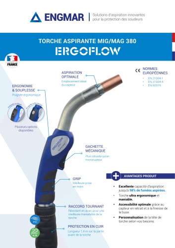 Fiche technique Torche aspirante MIG/MAG 380 ERGOFLOW