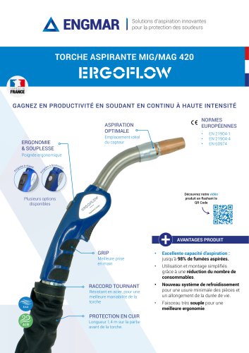 Fiche technique Torche aspirante MIG/MAG 420 ERGOFLOW