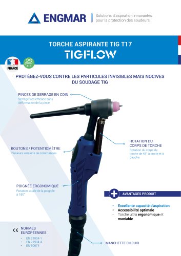 Torche aspirante TIG T17 TIGFLOW