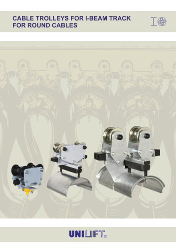 Cable trolleys for I-beam track for round cables