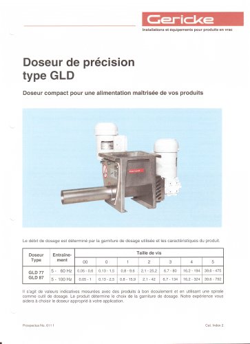 Doseur volumétrique type GLD