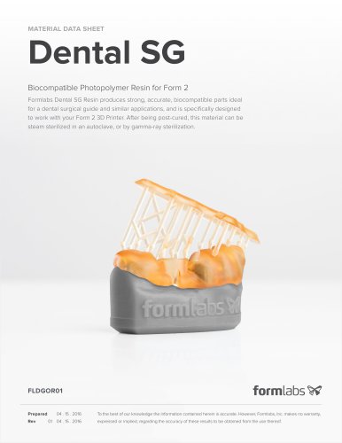 MATERIAL DATA SHEET Dental SG