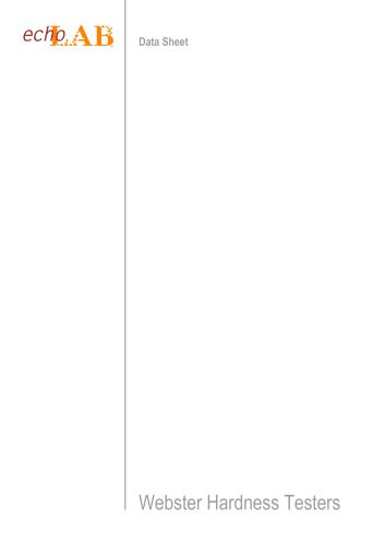 Webster Hardness Testers