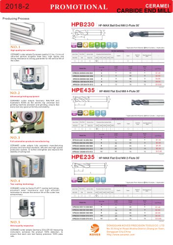 45HRC 4-12mm carbide end mills promotion list