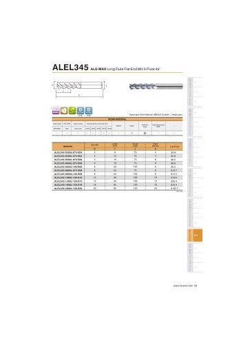 ALEL345 Carbide flat mill 3F long length for Aluminum helix45