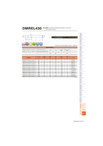 DMREL430 Carbide flat mill 4F long length for Graphite helix30