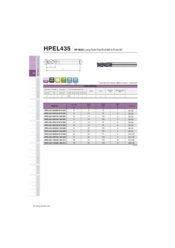 HPEL435 Carbide flat mill 4F long length for steel helix35