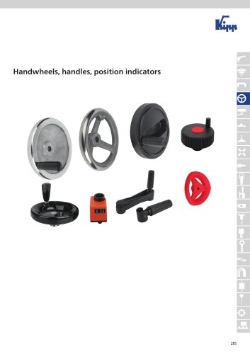 Handwheels, handles, position indicators