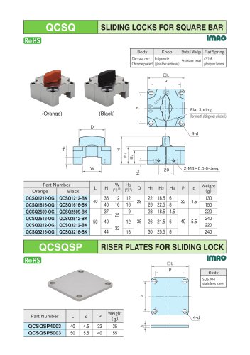 Sliding locks for square bar