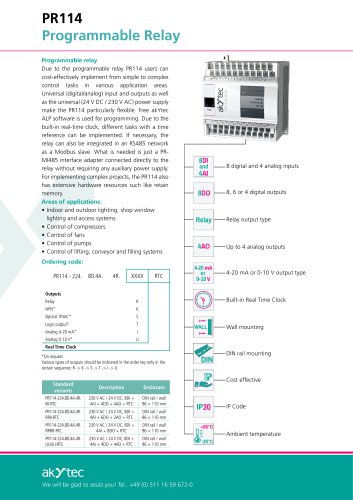 Product flyer PR114