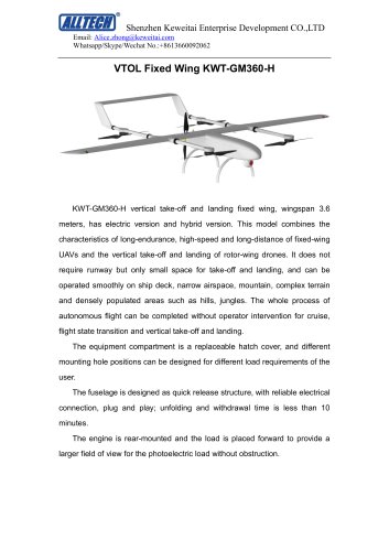 VTOL fixed wing KWT-GM360-H