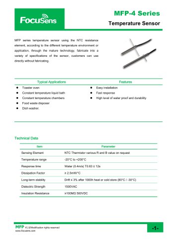 MFP-4 Series Temperature Sensor