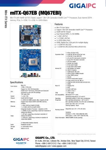 mITX-Q67EB (MQ67EBI)