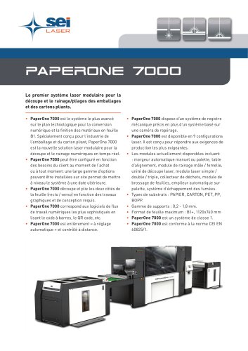 PaperOne 7000 - technical sheet