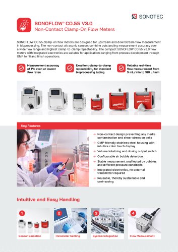 SONOFLOW&reg; CO.55 V3.0 Non-Contact Flow Meter