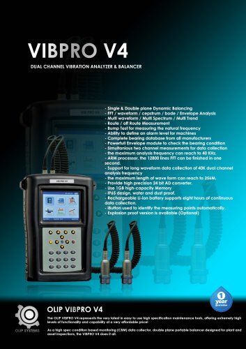 OLIP VIBPRO V4, 2CH Vibration Analyzer & Balancer