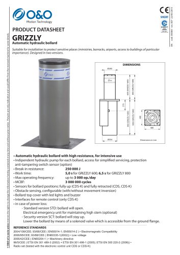 GRIZZLY Automatic hydraulic bollard