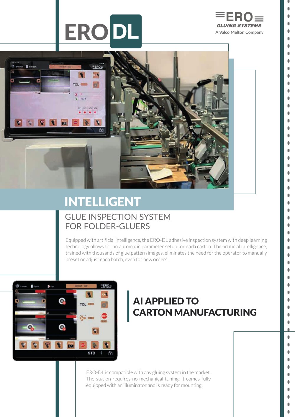 ERO-DL Intelligent Glue Inspection System - ERO Gluing Systems