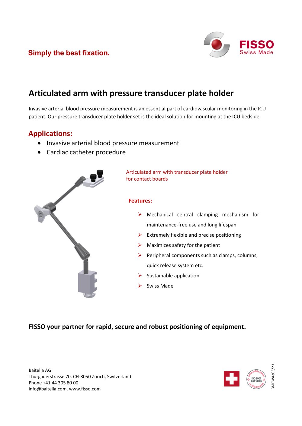 FISSO Pressure Transducer Holders - Fisso